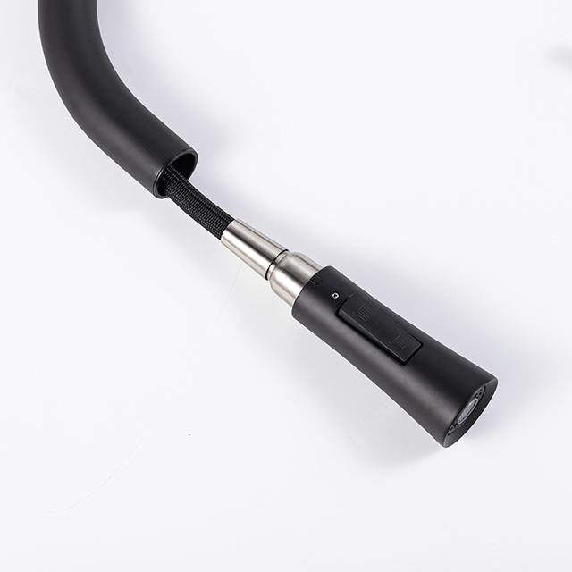 Matte Black Edelstahl Ziehen Sie den Küchenhahn aus