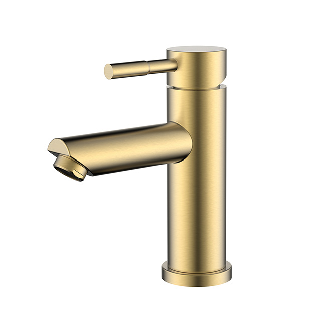 Waschtisch-Mischbatterie aus Edelstahl in Brush Gold