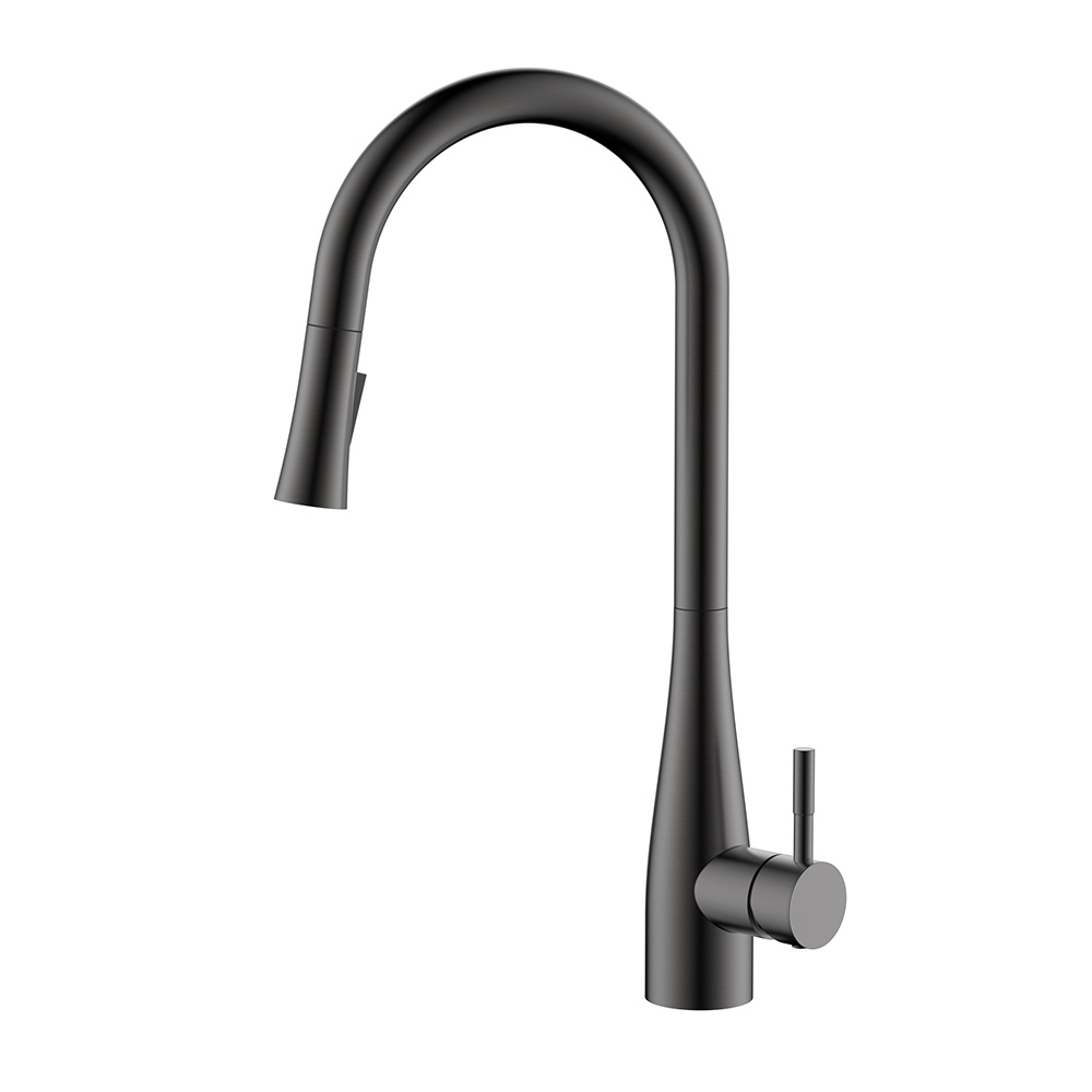 Moderner Gunmetal -Küchenarmatur Edelstahl