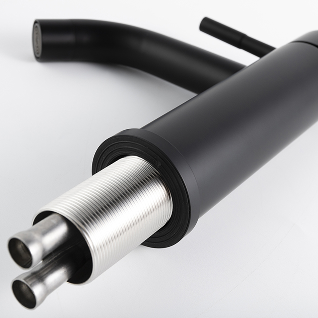 Bad-Waschtisch-Mischbatterie aus mattschwarzem Edelstahl Monobloc