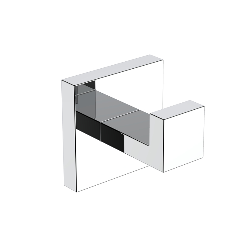Quadratischer Wand-Badezimmer-Bademantelhaken aus poliertem Chrom